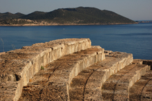 Blick vom Amphitheater in Kaş, Lykische Küste der Türkei